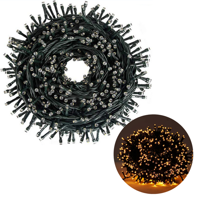 Cheqo® Kerstboomverlichting - Micro Clusterverlichting - Kerstlampjes - Led Verlichting - Kerstverlichting voor Binnen en Buiten - 400 LED - 8m - Met Timer en dimmer - Extra Warm Wit Clusterverlichting
