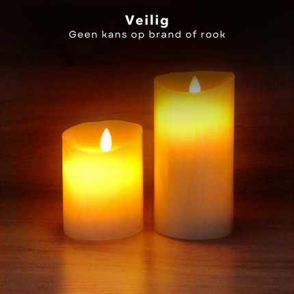 Cheqo® LED-Kaars met Laserfunctie - 12.5cm - Flakkerlamp & Laser - Op Batterijen - Veilig - Beweegbare Vlam - Realistische Nep Kaars - Theelichtje - Horeca Kaarsen - Waxinelichtjes - Wax Kaarsen - Kerstverlichting - Sfeerverlichting led kaarsen