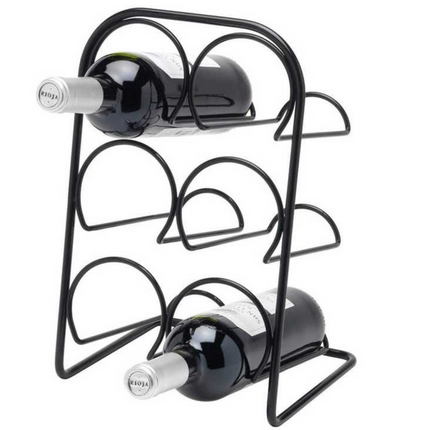 Cheqo® Wijnrek - Wijnfleshouder - Flessenrek - Flessenhouder voor 6 Flessen - Metaal - 38cm wijnrek