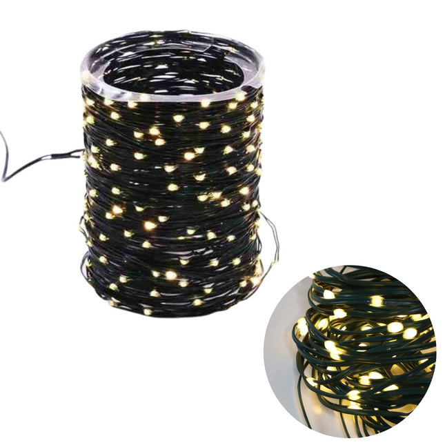 Cheqo® Draadverlichting - Kerstverlichting - Kerstlampjes - Kerstboomverlichting -  Lampjes Slinger - Lichtsnoer - LED Lampjes voor Binnen en Buiten - 54 Meter - 720 LED - Extra Warm Wit Kerstboomverlichting