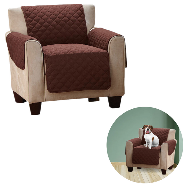 Cheqo® Stoelbeschermer - Fauteuilbeschermer - Bruin - Perfect voor Huisdieren of Knoeien - 55cm Stoelbeschermer