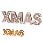 Cheqo® Sierletters XMAS - Houten Letters - Woondecoratie - Kerstlampjes - Kerstdecoratie - 38cm - 25 LED Sierletters
