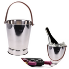 Cheqo® Luxe Champagnekoeler met Handvat - Wijnkoeler - Wijnemmer - IJsemmer - RVS - Ø24 cm Wijnkoeler