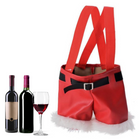 Cheqo® Kerst Wijnfleshouder - Flessentas - Flessendrager - Wijntas - Kerstdecoratie - Kerstbroek Boodschappentas