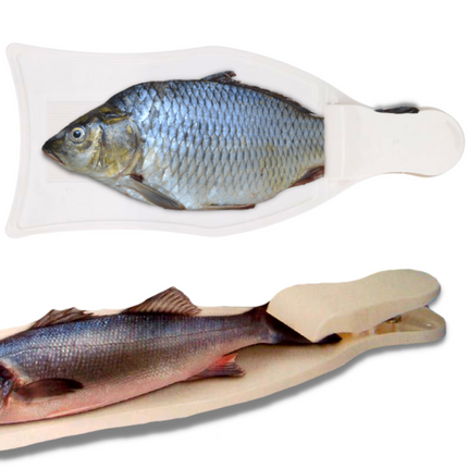 Cheqo® Snijplank voor Vis - Vissnijplank - Vis Snijplank - Vis Bereiden - Haring - Met Klem en Zuignappen - 20x42cm Snijplank