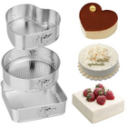 Cheqo® Springvormen Set - Bakset - Spring Vorm - Taartvormen - Taartvorm - Bakvorm Set - Bakvorm Rond ø26cm - Hart Bakvorm 23x23cm - Vierkante Bakvorm 26x26cm - Ovenbestendig - 3 Stuks Bakvormen