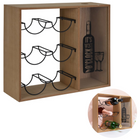 Cheqo® Wijnrek - Wijnkastje van MDF - Ruimte voor 6 wijnflessen - 40 x 35 x 15 cm - Flessenhouder - Wijnfles - Wijnflessenhouder - Voor Keuken - Bar - Eetkamer - Kelder - Flessenrek  - Metaal wijnrekken