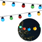 Cheqo® Lichtsnoer - Fairy Lights - Lichtslinger voor Binnen en Buiten - Kerst Verlichting - Tuinverlichting - Feestverlichting - Multicolor - 10 LED Bolletjes - 5 Meter Lichtsnoeren