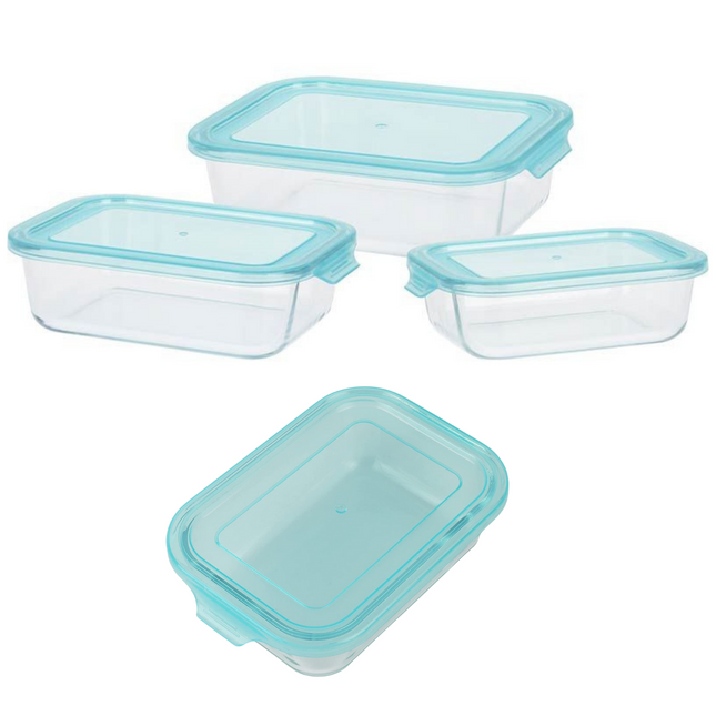 Cheqo® Stevige Vershoudbakjes - Meal Prep Bakjes - Lunchbox - Diepvriesbakjes - Vershouddoos - Magnetron Bakjes met Deksel - Geschikt voor Oven en Magnetron - 3 Stuks Vershoudbakjes