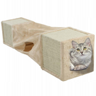 Cheqo® Luxe Kattentunnel - Kattenspeelgoed - Speeltunnel voor Kat - Katten Tunnel - Kattenhuis - Beige krabtunnel