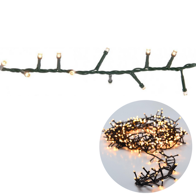 Cheqo® Kerstboomverlichting - Micro Clusterverlichting - Kerstlampjes - Led Verlichting - Kerstverlichting voor Binnen en Buiten - 700 LED - 14 Meter - Extra Warm Wit Clusterverlichting
