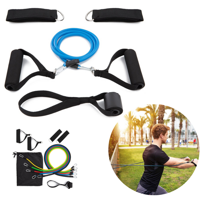 Cheqo® Suspension Trainer - TRX Fitness Band - Expander Set - TRX Trainer - Slingtrainer - Met Opbergtas en 5 Elastieken - 11-delig Suspension trainers