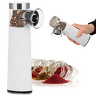 Cheqo® Elektrische Peper & Zoutmolen - Peper en Zoutmolen Set - Elektrisch - Zout Pepermolen op Batterijen - Kruidenmolen - Wit Peper- & Zoutstellen