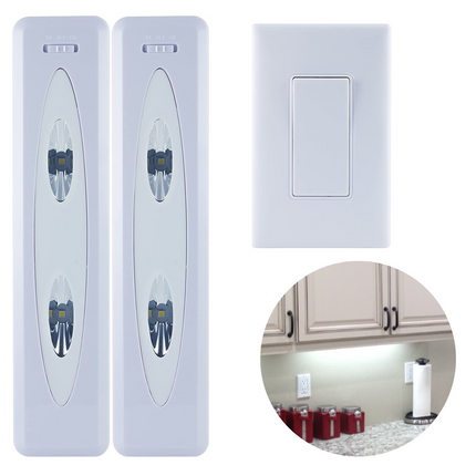 Cheqo® LED Kastlampen met Afstandsbediening - Kastlampjes - Draadloze Kastverlichting - Keukenverlichting - Draadloze Lamp - Zelfklevend - 2 LED - 2 Stuks Kastverlichting