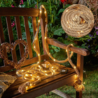 Cheqo® Lichtslang van Jute - Jute Touw - Touw met LED - Lichtsnoer Touw - Touwverlichting - Kerstverlichting - 3 Meter - Op Batterijen - 4 Stuks Lichtsnoer