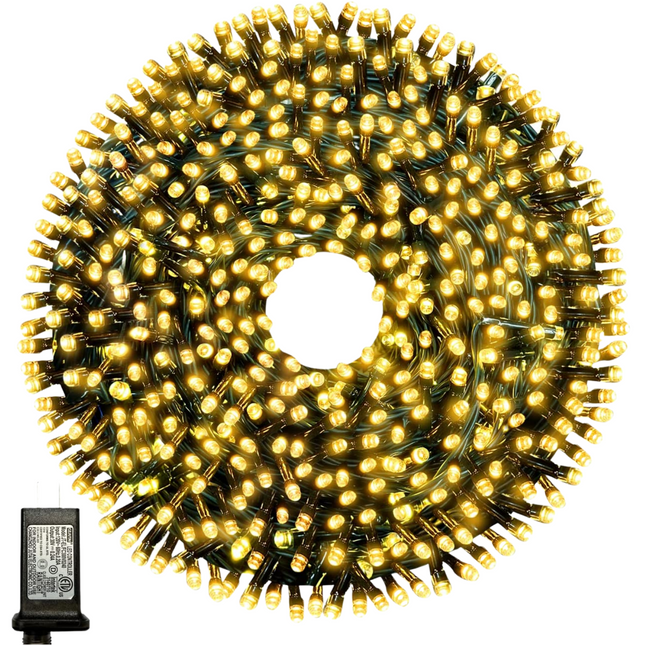 Cheqo® Kerstboomverlichting - Micro Clusterverlichting - Kerstlampjes - Led Verlichting - Kerstverlichting voor Binnen en Buiten - 800 LED - 16 Meter - Warm Wit Kerstboomverlichting