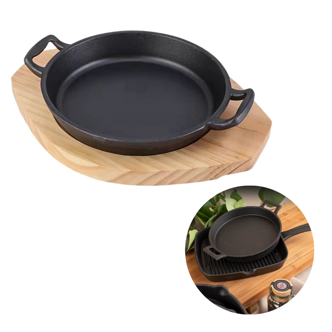 Cheqo® Tapas Cocottes - Braadpan - Gietijzeren Pan - Ovenschotel - Ø20cm Koekenpan