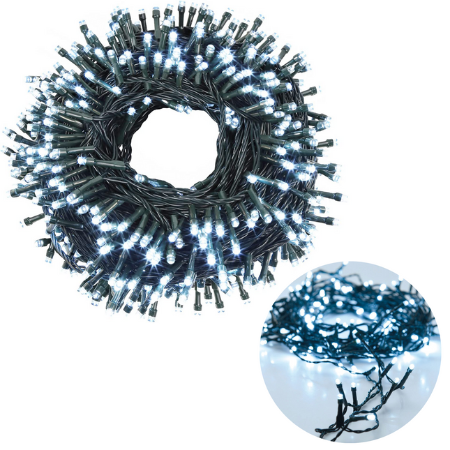 Cheqo® Kerstboomverlichting - Micro Clusterverlichting - Kerstlampjes - Led Verlichting - Kerstverlichting voor Binnen en Buiten - 400 LED's - 8 Meter - Wit Clusterverlichting