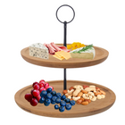 Cheqo® Luxe Etagère - Serveerplank - Serveertoren - Bamboe - 2 laags Etagere