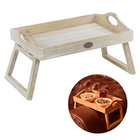 Cheqo® Armleuning Dienblad met Poten - Ontbijt op Bed - Uitklapbare Poten - Met Bankklem - Banktafel - Voor op de Bank of op Bed Dienblad