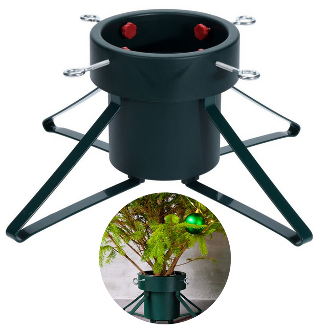 Cheqo® Kerstboomstandaard met Waterreservoir - Kerstboomvoet voor Bomen tot 2 Meter - Kerstboom Standaard - Kerstboom Voet - 1.8 Liter Kerstboomvoet