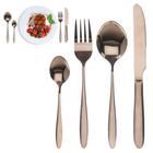 Cheqo® Luxe Koper Bestekset - RVS - Titanium Koperkleurig - 16 Delig - Koper Bestek - Lepels - Messen - Vorken - Voor 4 Personen Bestekset