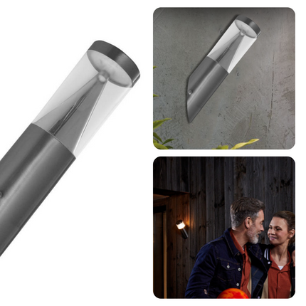 Cheqo® LED Wandlamp Schuin - Buitenlamp - Tuinlamp - Multifunctioneel - 3w - 30.5cm Lang - ø7.6cm - 220-240v - Zonder Adapter Wandlamp