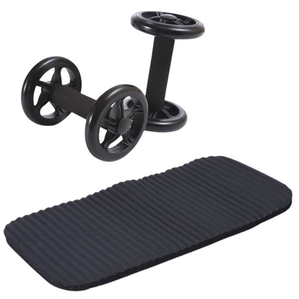 Cheqo® FIT Ab Wheel - Core Wheels - Buikspiertrainer - Buikspierwiel - Trainingswiel - Core Krachttrainers - 2 Stuks - Met Kniemat Buikspierwielen