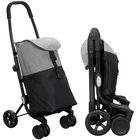 Cheqo® Boodschappentrolley met Wielen - Boodschappenkar - Trolley - Uitneembare Tas - Afneembare Boodschappentas - 43.5 Liter - 43x50x103cm - Grijs Zwart Boodschappentrolleys