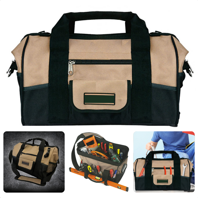 Cheqo® Gereedschapstas - Tas voor Gereedschap - 29 Opbergmogelijkheden - 47x29x38cm - Polyester - Sterke Ritssluiting - Comfortabele Schouderriem Gereedschapstas