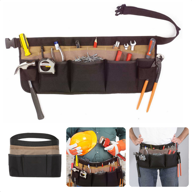 Cheqo® Gereedschapsgordel - Gereedschapshouder - Gereedschapschort - 15-Vakken - Extra Sterk Polyester - Verstelbare Riem - 58x24cm Gereedschapsgordels
