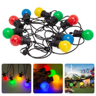 Cheqo® Feestverlichting - Lichtsnoer - Tentverlichting - Fairy Lights - 10L, 3V/20mA - 8 Lichtfuncties - 50cm Afstand - 9.50m Snoer - IP44 Beschermwaarde - 2.4W Power Consumption - Ophangoog - Binnen & Buiten Feestverlichting