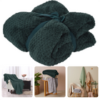 Cheqo® Fleece Deken - Fleece Plaid - Dekentje - 130x170cm - Voor de Koude Dagen - Polyester - Donkergroen - Bed & Bank Plaids