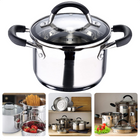Cheqo® Kookpan met Deksel - Alle Warmtebronnen - Ook voor Inductie - Ø16 cm - 1.8L Kookpan