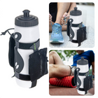 Cheqo® Hardloop Bidon 500ml - 7cm Diameter - 22cm Hoogte - Met Opbergvakje - Klittenband Verbindingen - Waterfles - Drinkfles - Handfles Bidons