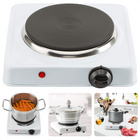 Cheqo® Elektrische Kookplaat - Keramisch - Enkel - 15cm Diameter - 1000W - 5 Standen - Indicatielampje - Stalen Basis - Wit - 23x23x7cm Kookplaat