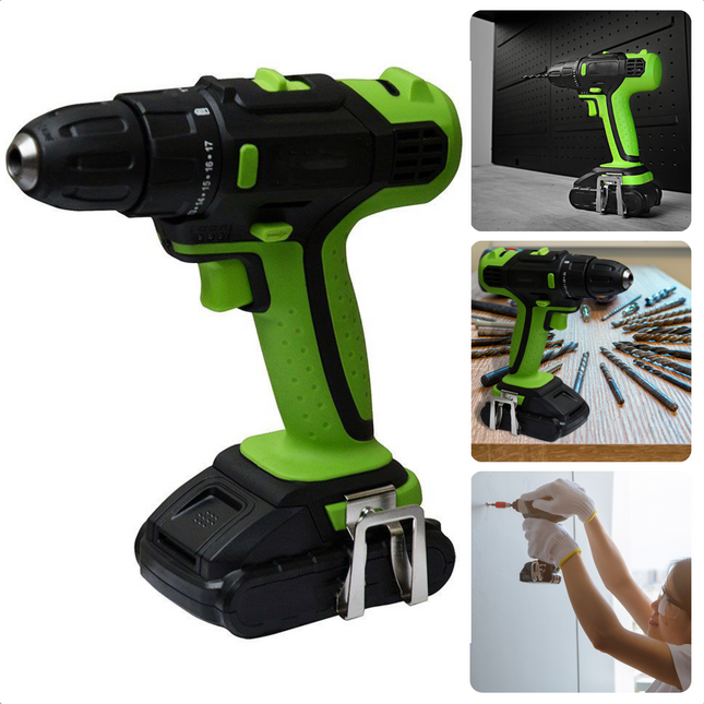 Cheqo® Accuboormachine - 14.4V - Schroefboormachine - Schroefmachine - Li-ion 2000mAh - 0-400/1500 tpm - 10mm Boorkop - 17+1 Slipkoppeling - 1 uur Oplaadtijd - 6 Bits & Bithouder - Verpakt in Kunststof Koffer Accuboormachines