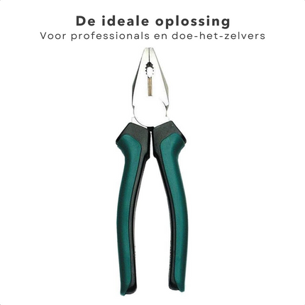 Cheqo® Combinatietang 200mm - Hoogwaardig Staal - Matverchroomd - 2-Componenten Grepen - Afglijdbeveiliging Combinatietang