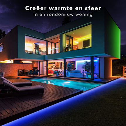 Cheqo® Ledstrip LED Neonlight - 5m - Koel Wit - Decoratie Lichtslang voor Binnen en Buiten Lichtslang