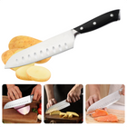 Cheqo® Santokumes - Koksmes - Keukenmes - 17,5 cm - RVS - Kunststof Handvat - Vlees, Vis, Groente - 30,5 cm - 265 gram Santokumes