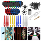 Cheqo® Dartset - 146pcs - 23gr - 12x Aluminium Shafts - 15x 120micron Flights - 100x O-ringen - 1x Ring Tool - 1x Darttool - 1x Dartslijper - 16x Flight Beschermers - Tools - 12 Dartpijlen - Voor 4 Personen - Rood - Zilver - Goud - Cadeau - Vaderdag Dartpijlen