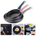 Cheqo® 3-delige Set Koekenpannen 18/20/24 cm - Pannenset - Koekenpan voor Inductie, Gas, Elektrisch, Keramisch, Halogeen - Geperst Aluminium - Soft-Touch Grepen & Anti-Aanbaklaag Koekenpan