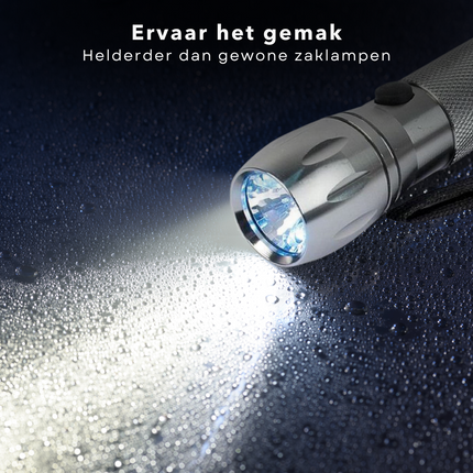 Cheqo® PRO Zaklamp - Xenon & 3 LED's - Hoge Lichtsterkte - Verstelbare Lichtbundel - Met Batterijen Zaklamp