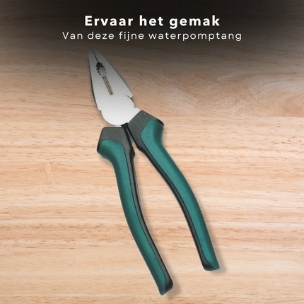 Cheqo® Combinatietang 200mm - Hoogwaardig Staal - Matverchroomd - 2-Componenten Grepen - Afglijdbeveiliging Combinatietang