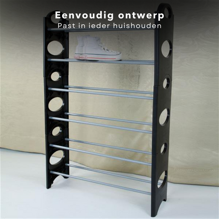 Cheqo® Schoenenrek - 6 Schappen - 94x19.5x63cm - Stalen Schoenen Opbergsysteem - Schoenen Opslag - Schoenen Organisor Schoenenrek