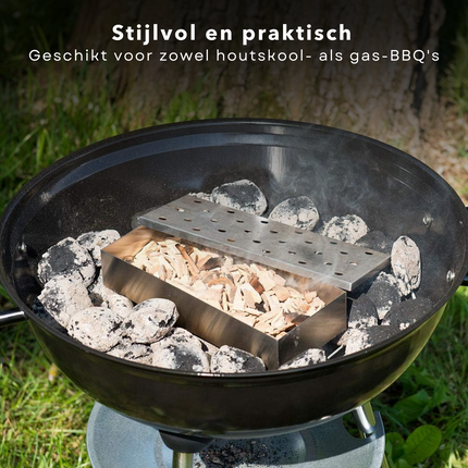 Cheqo® Luxe Barbecue Smoker - Rookbox voor BBQ - Smokerbox - Rookdoos - Rookoven - RVS - Rookgenerator - 22cm Smokerboxen