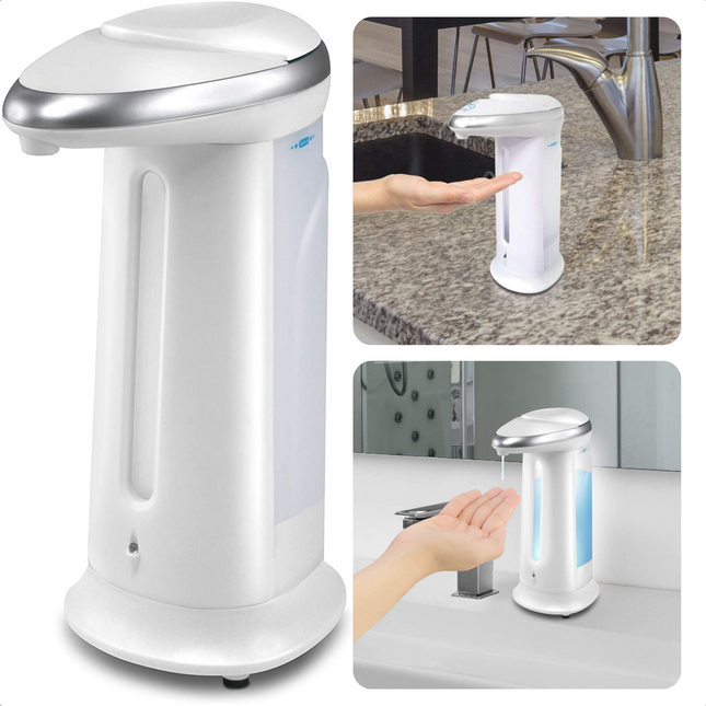 Cheqo® Automatische Zeepdispenser 330ml - Smart Sensor - Zeeppompje - Zeep Dispenser - 9x7x19cm - Op Batterijen Zeepdispenser