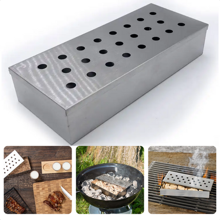 Cheqo® Luxe Barbecue Smoker - Rookbox voor BBQ - Smokerbox - Rookdoos - Rookoven - RVS - Rookgenerator - 22cm Smokerboxen