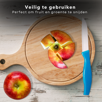 Cheqo® Keramische Schilmessen Set - Schilmes & Dunschiller - Keukenmesjes - Aardappelschiller - Blauw - Scherp Snijblad Dunschillers