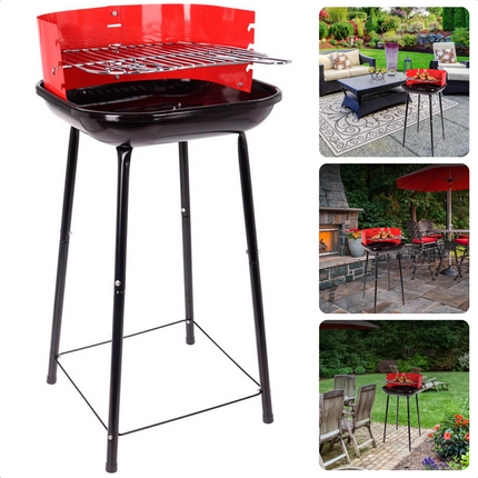 Cheqo® Houtskoolbarbecue - Houtskool BBQ - Barbecue - Ø41cm - Windscherm - Grillrooster - Vuurschaal 0,7mm - Gewicht 2.8kg BBQ